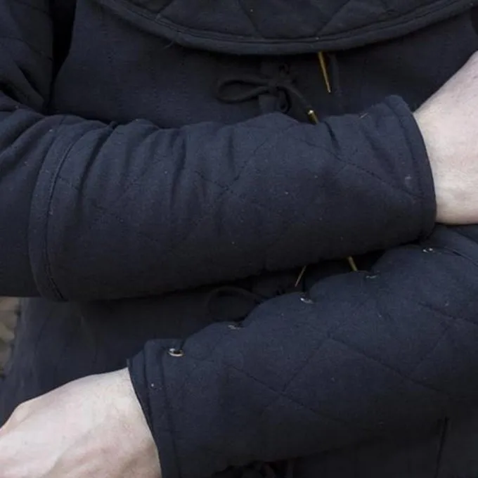 Epic Armoury Black Gambeson Vambraces, Pair - Image 2