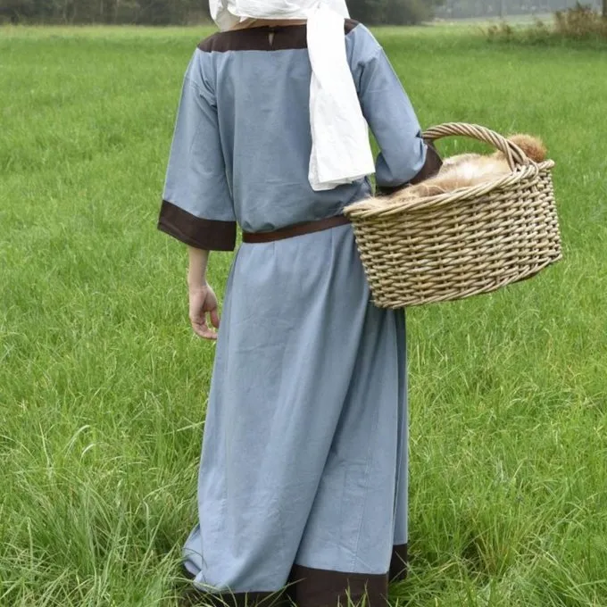 (Early) Medieval Dress Clotild, Blue Grey-brown - Image 2