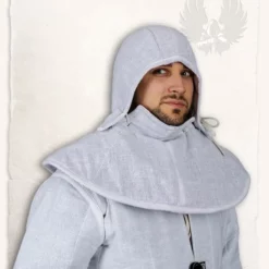 Mytholon Gambeson Hood And Collar Aulber Linen White