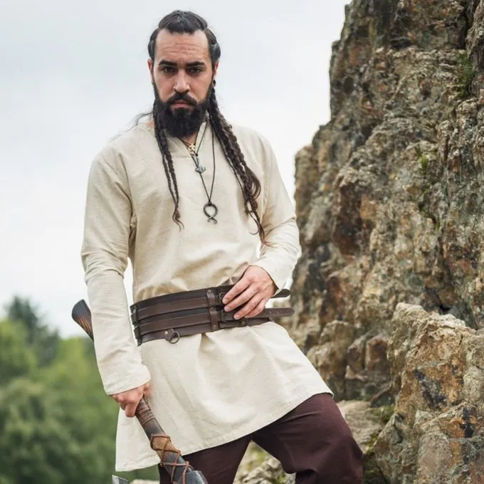 Leonardo Carbone Linen Viking Tunic Ragnar, Natural - Image 2