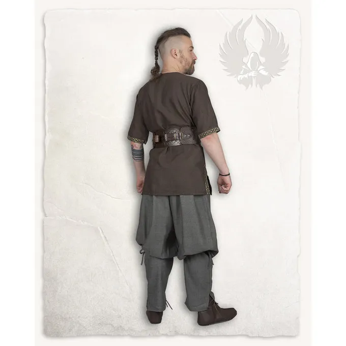 Mytholon Medieval Tunic Sigbert, Herringbone Motif, Brown - Image 5