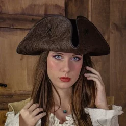 Rawblade Pirate Hat Jack Rackham, Deluxe, Brown