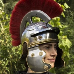 Epic Armoury Roman Legionary Helmet With Red Crest