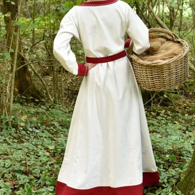 Viking Dress Helga, Natural-red - Image 3